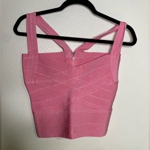Pink bandage crop top